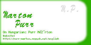 marton purr business card
